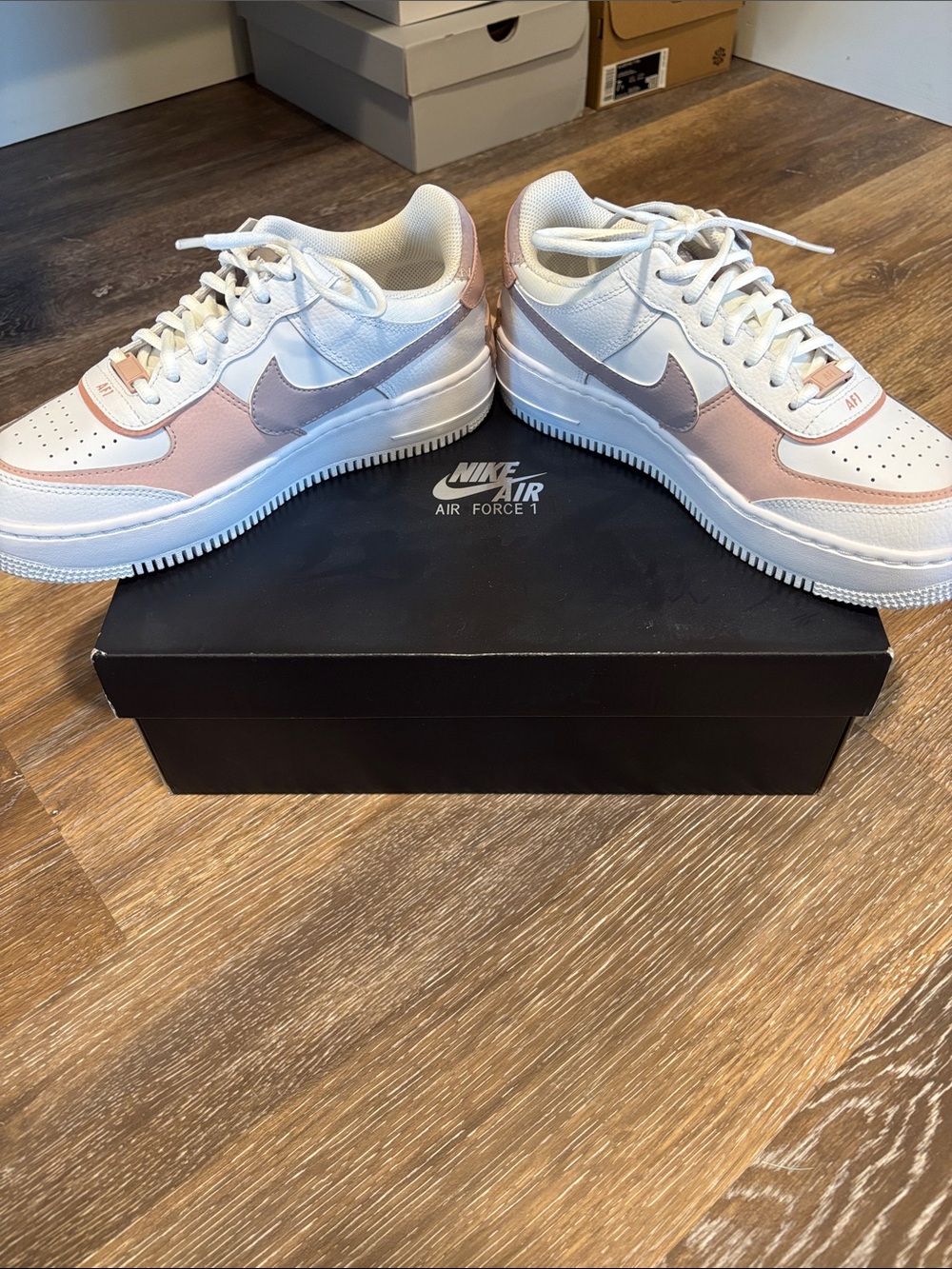 Nike Air Force 1 Low — White with Light Pink Accents - Picture 4 of 7